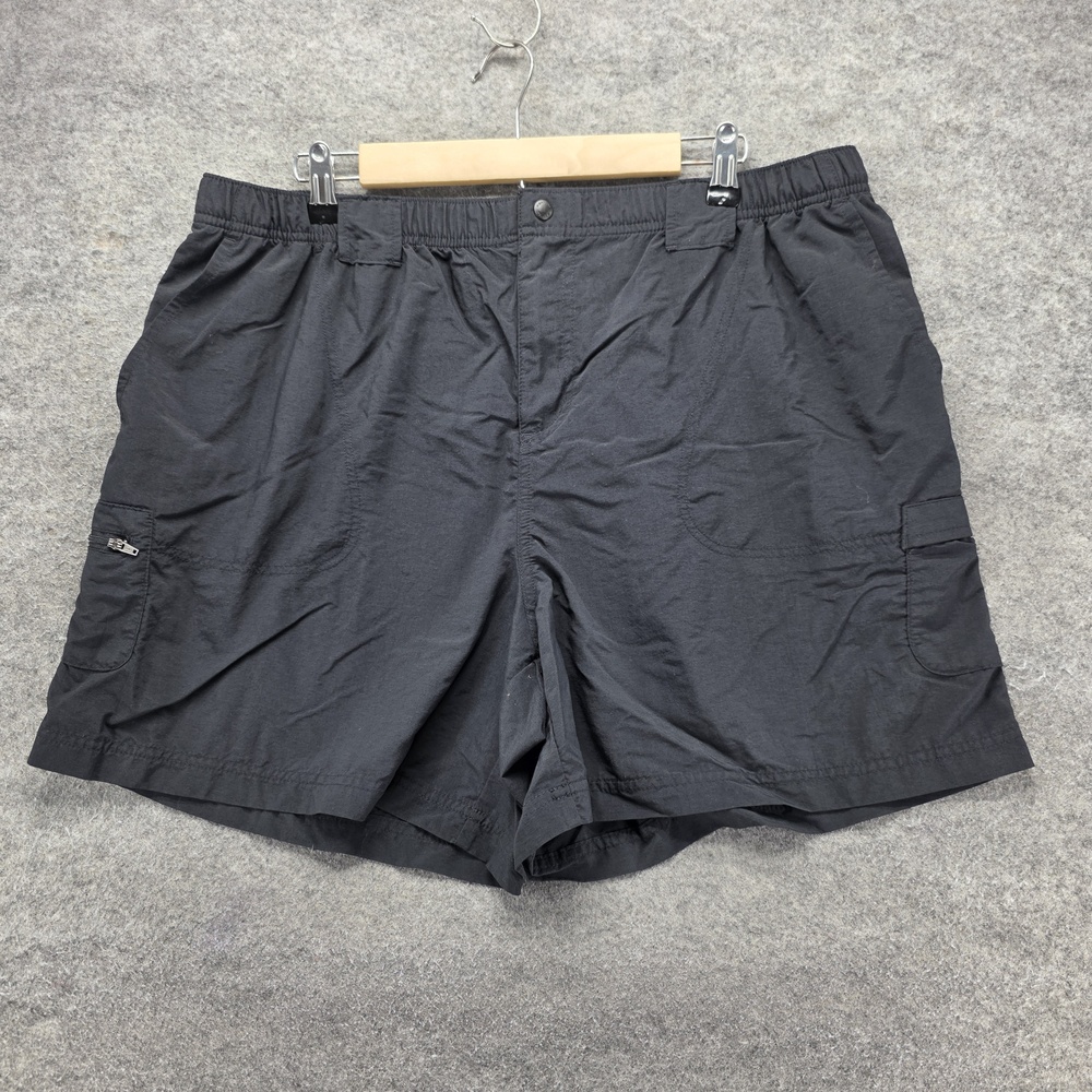 Columbia Shorts Mens XL Black Athletic Hiking 5 Inseam Pockets Quick Dry Nylon